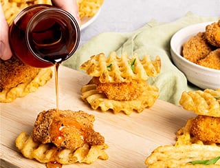 Poulet Et Frites Gaufrées