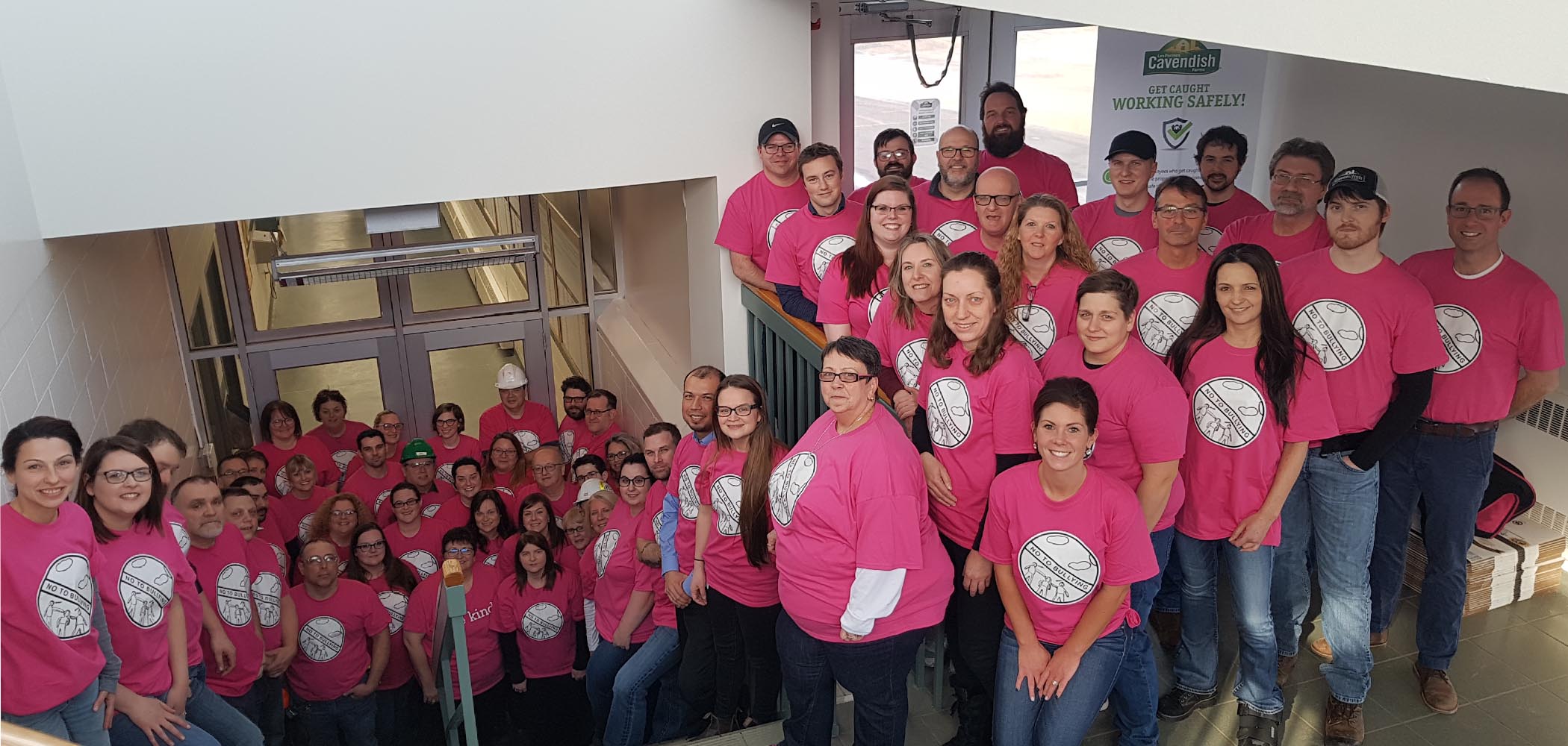 Cavendish Farms' New Annan plant employees participated in National Pink Shirt Anti-Bullying Day.