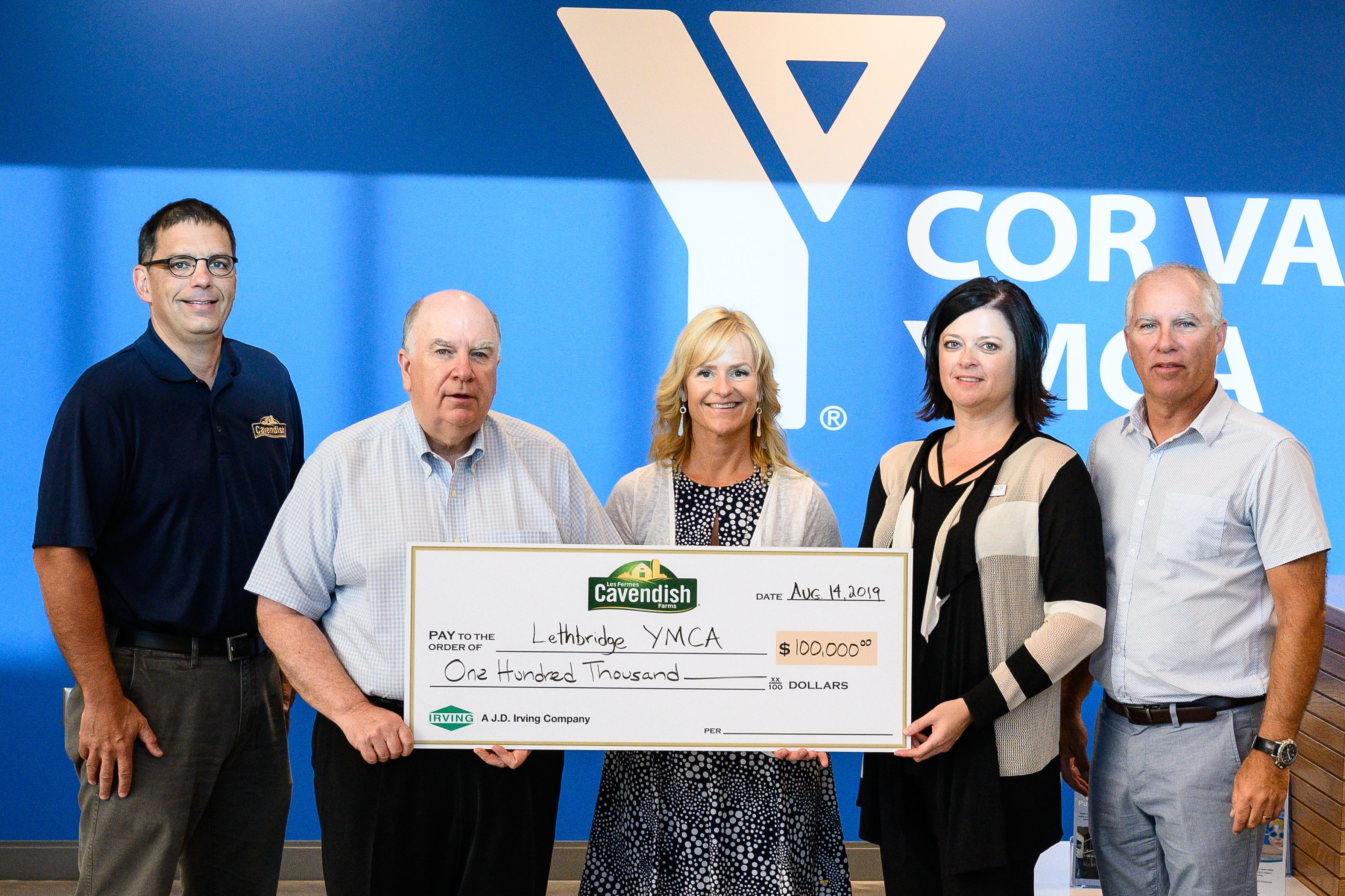YMCA of Lethbridge Receives $100,000 Donation from Cavendish Farms